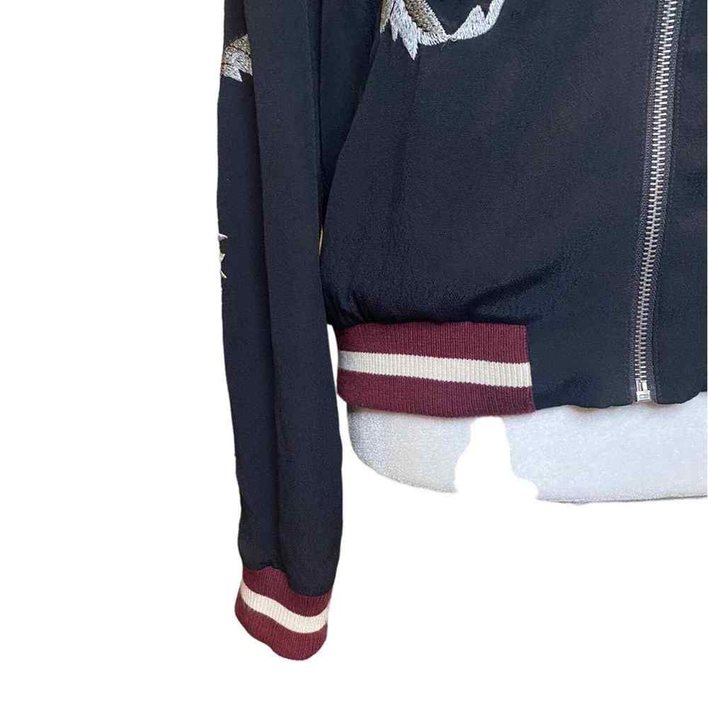 Anthropology Elevenses Solstice Embroidered Floral Bomber Jacket Size Small - Picture 8 of 15